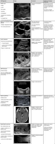 Kidney Cyst Size Chart