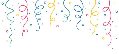 Doodle festive confetti and streamers set hand Vector Image