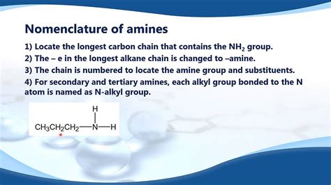 20.1.2 Apply IUPAC rules for naming amines containing up to six carbon ...