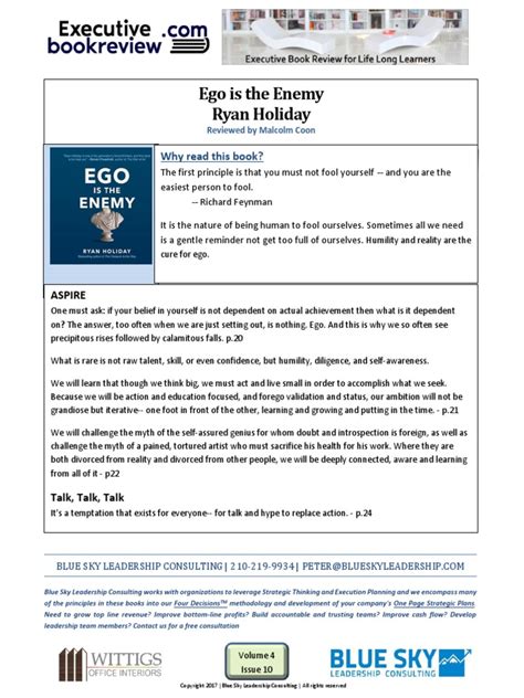 Ego Is The Enemy Ryan Holiday: Why Read This Book? | PDF