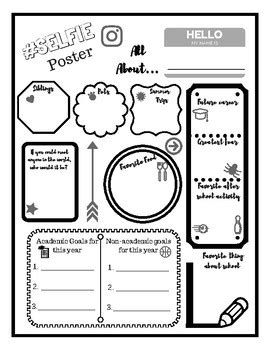 SELFIE Poster: Get to know you worksheet by Alison Thompson | TPT