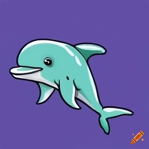 Simple style cursed dolphin on a white background on Craiyon