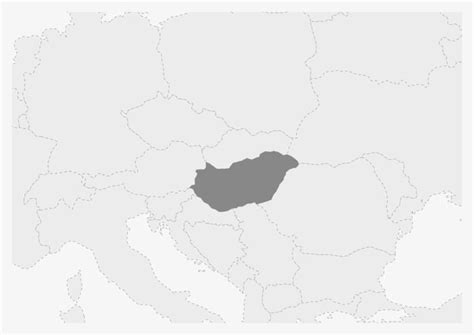 Premium Vector | Map of Europe with highlighted Hungary map