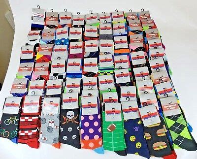 50 Pairs Wholesale Bulk Lot Mens Assorted Designs Novelty Dress Crew Socks | eBay