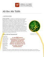 Ali ibn Abi Talib: The Fourth Caliph of Islam and Muhammad's | Course Hero