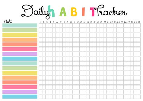 Mini Habit Tracker Printable