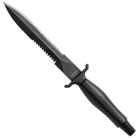 Gerber 22-01874 Mark II Combat Fixed Blade Knife, Black Combo Blade