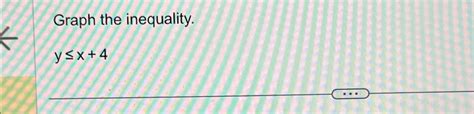 Solved Graph the inequality.y≤x+4 | Chegg.com