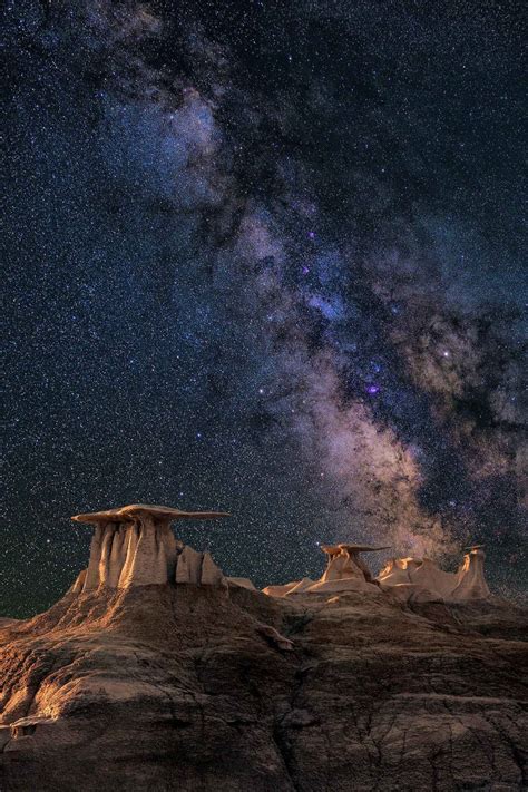 Milky Way Starry Night Sky, Bisti/de-na-zin Wilderness Canvas Wall Art Print Photo MW063 - Etsy