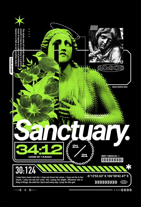 the poster for sanctuary, which features an image of a woman with flowers