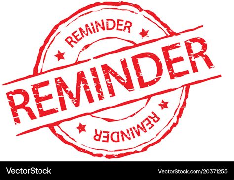 Red reminder stamp label sign Royalty Free Vector Image