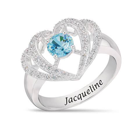 Genuine Birthstone & Diamond Ring