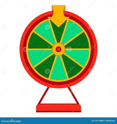 Cartoon Wheel Fortune Lottery Design Element. Spinning Lucky Fortune ...