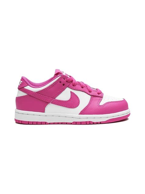 Nike Kids Dunk Low "Active Fuchsia" Sneakers | White | FARFETCH