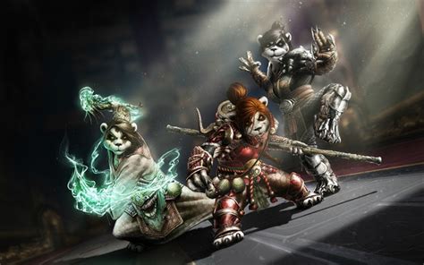 Download wallpapers Monk, Pandaren, WoW characters, darkness, World of ...