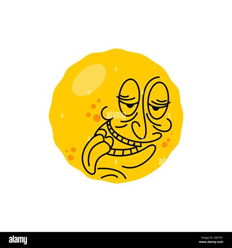 Drunk face mood. Alcoholic emoji cartoon Vector illustration Stock ...