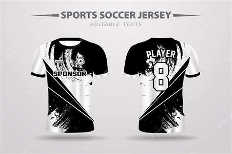 Premium Vector | Black Soccer Football Jersey Design for printing