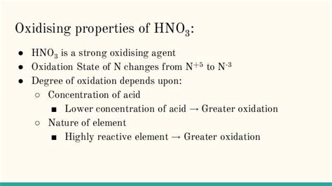 Chemical Properties of Nitric Acid