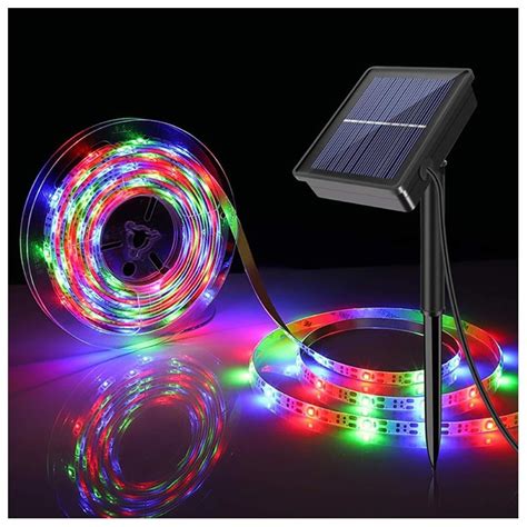 Solar LED Strip Light with 8 Working Modes - 3m - Colorful