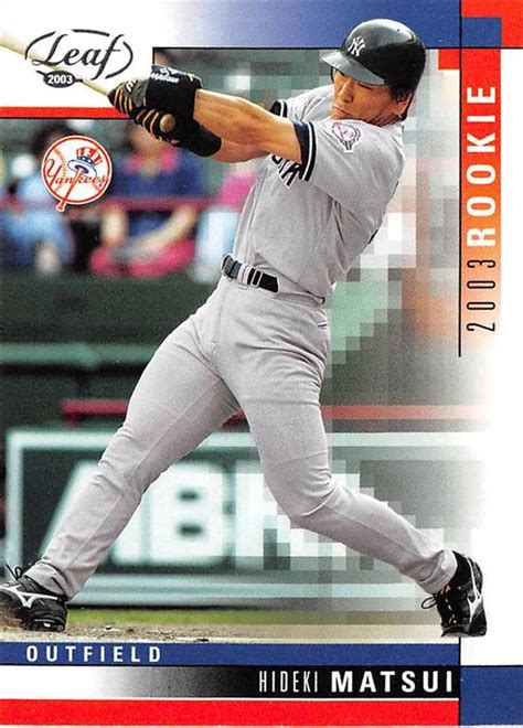 Hideki Matsui baseball card rookie (New York Yankees) 2003 Leaf #321