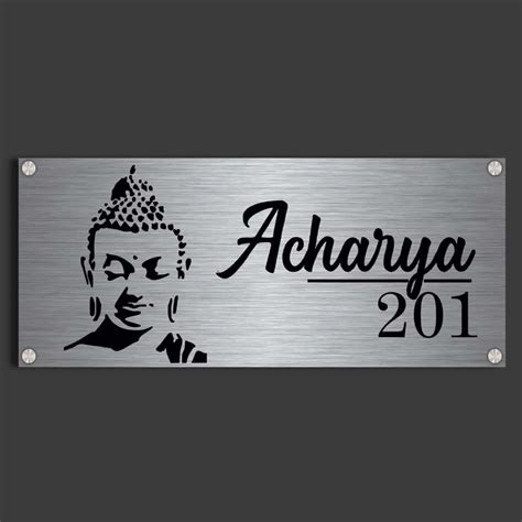 Steel name plate - Nirvana metal name plate design