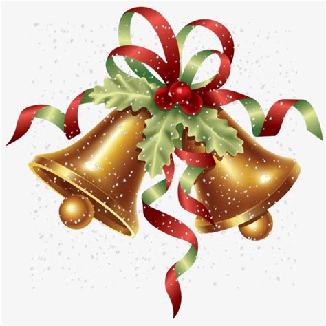 christmas bells with ribbons and bows on them, transparent png - free ...