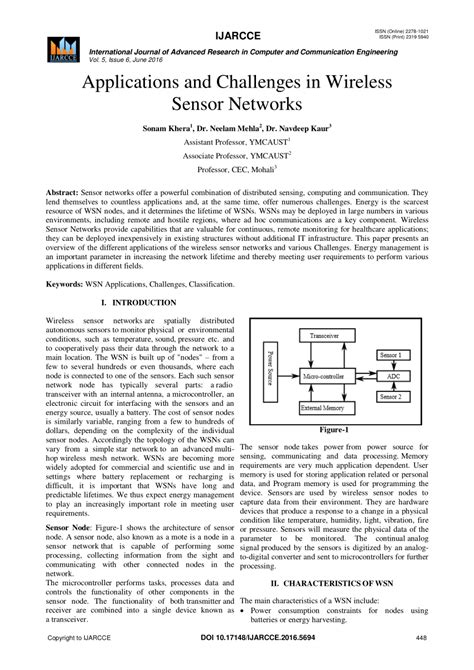 (PDF) Applications and Challenges in Wireless Sensor Networks