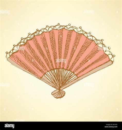 Sketch Spanish fan in vintage style, vector Stock Vector Image & Art - Alamy