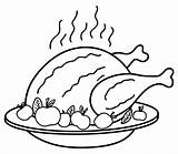 Thanksgiving Feast Coloring Page sketch template