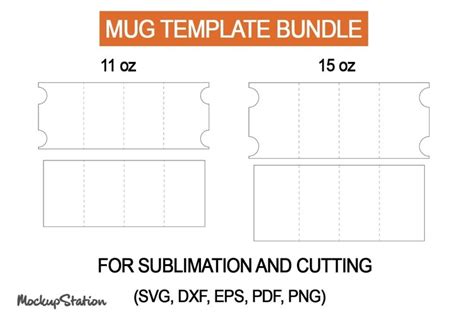 11oz Mug Template | 15oz Mug Template SVG, PNG, DXF