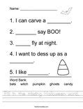 Fill in the missing Halloween word Coloring Page - Twisty Noodle