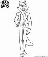 The Bad Guys Coloring Page Mr Wolf  Home sketch template