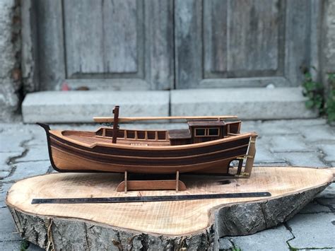 Wooden Fishing Boat Model Ship Wooden Ship Antique Ship Big Brother Gift