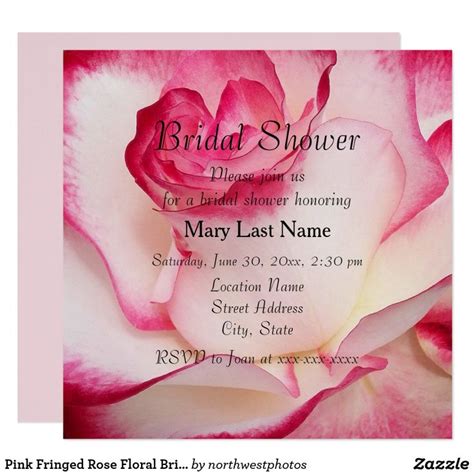 Pink and White Rose Floral Bridal Shower Invitation | Zazzle.com ...