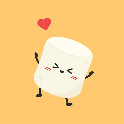 Marshmallow cartoon. marshmallow character design. Marshmallow vector ...