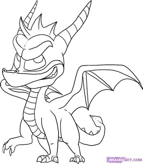 How to Draw Spyro, Step by Step, Video Game Characters, Pop | Dragon coloring page, Cute dragon ...