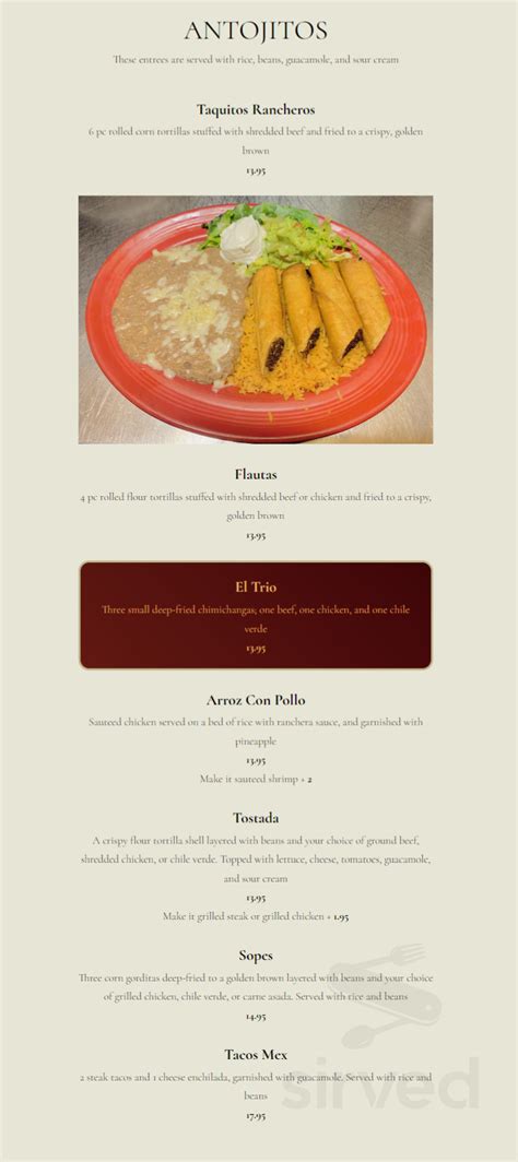 El Portal West Mexican Grill & Cantina menu in Bakersfield, California, USA