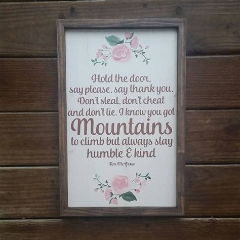 Humble and Kind Lyrics, Tim McGraw Lyrics painted on wood, Country Lyrics, Shabby Chic Wood Sign ...