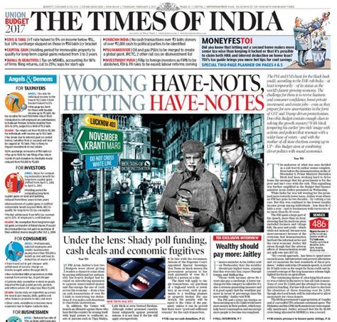 How Indian newspapers reacted to Arun Jaitley’s budget | Latest News India - Hindustan Times