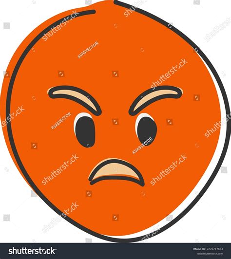 Red Angry Face Emoji Cute Emoticon Stock Vector (Royalty Free ...