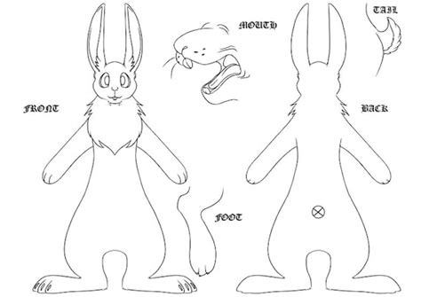 Rabbit Fursona Reference Sheet Hi Res Transparent .png Art ...