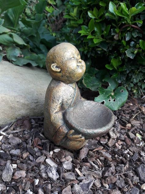 Baby Monk Statue Monk Statue Zen Birdfeeder Meditation | Etsy