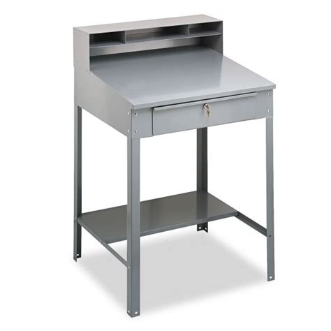 Tennsco Open Steel Shop Desk, 34.5" x 29" x 53.75", Medium Gray | OfficeSupply.com