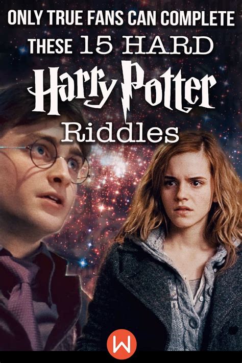 Quiz: Only True Fans Can Complete These 15 HARD Harry Potter Riddles