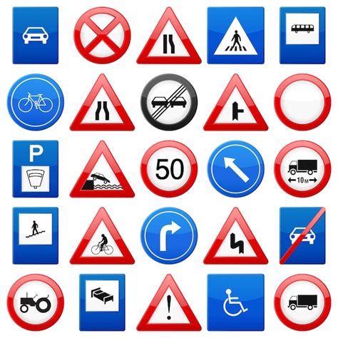 Premium Vector | Road signs set 5