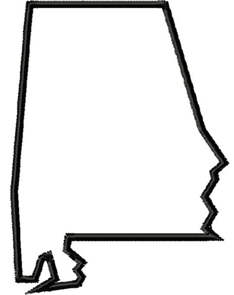 Digitized State of Alabama Outline Embroidered Letter | Etsy