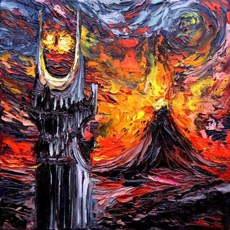 LOTR Mordor Art Mount Doom CANVAS print van Gogh Never Saw | Van gogh ...