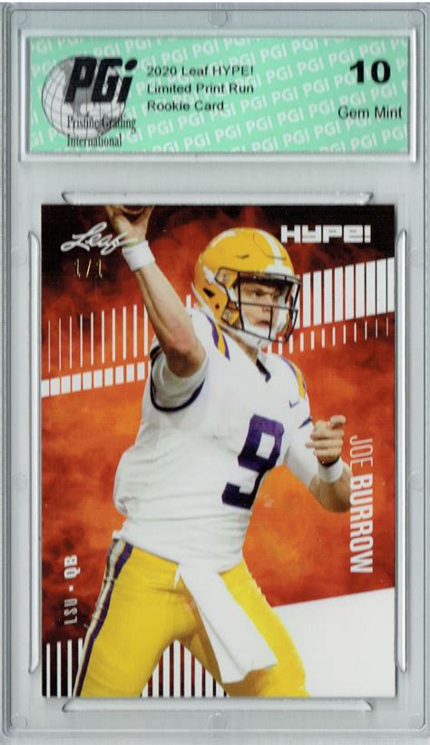 Joe Burrow 2020 Leaf HYPE! #30A White Blank Back 1 of 1 Rookie Card PG ...