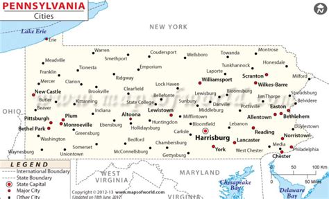 Mapsofworld.com - Discover Pennsylvania's vibrant cities...