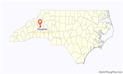 Map of Morganton city, North Carolina